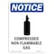 Signmission OSHA Notice Sign, 18" H, 12" W, Aluminum, Compressed Non-Flammable Gas Sign With Symbol, Portrait OS-NS-A-1218-V-10759 - alternate 1